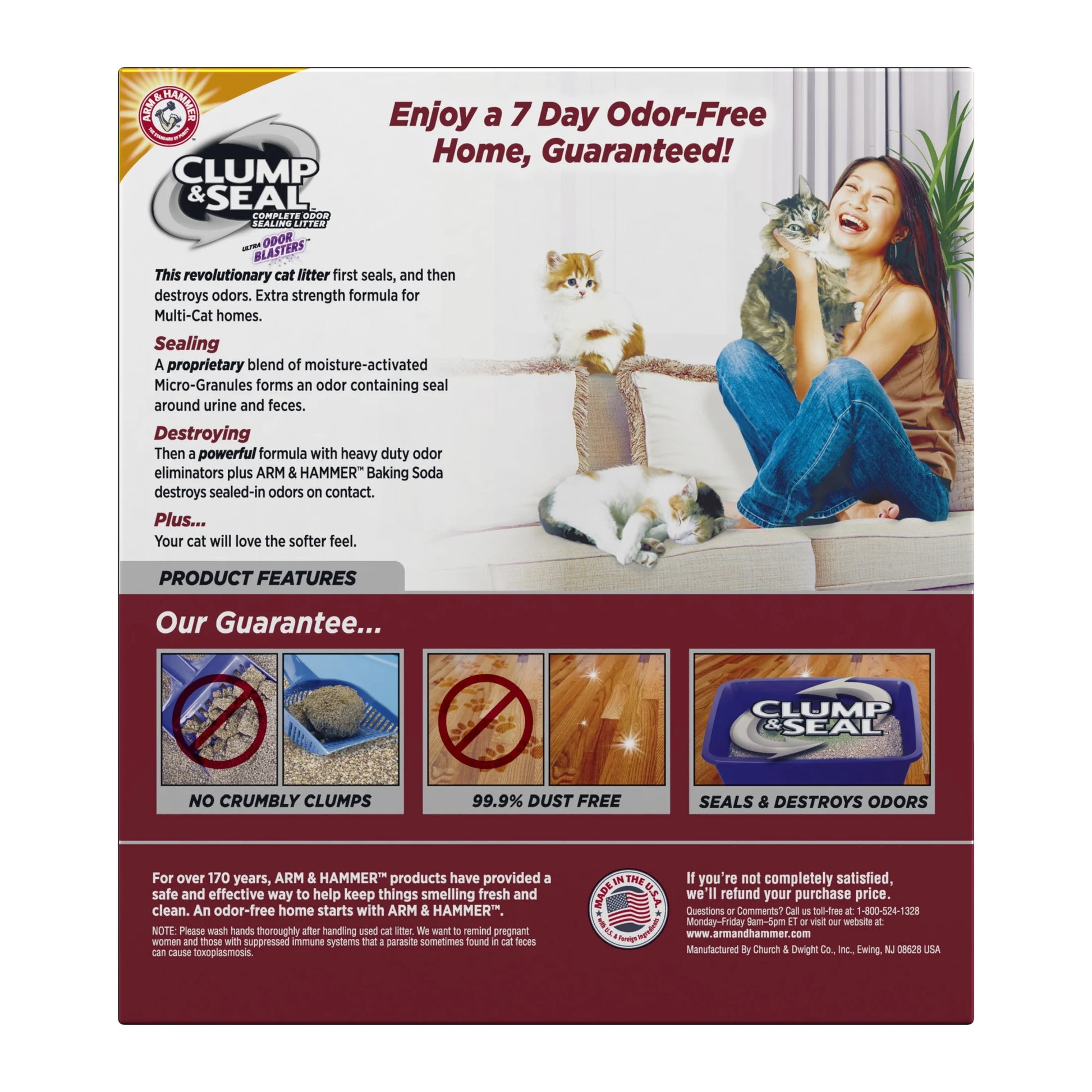 Clump & Seal Cat Litter with Ultra Odor Blasters, Multi-Cat Formula, Scented, 28 Lbs