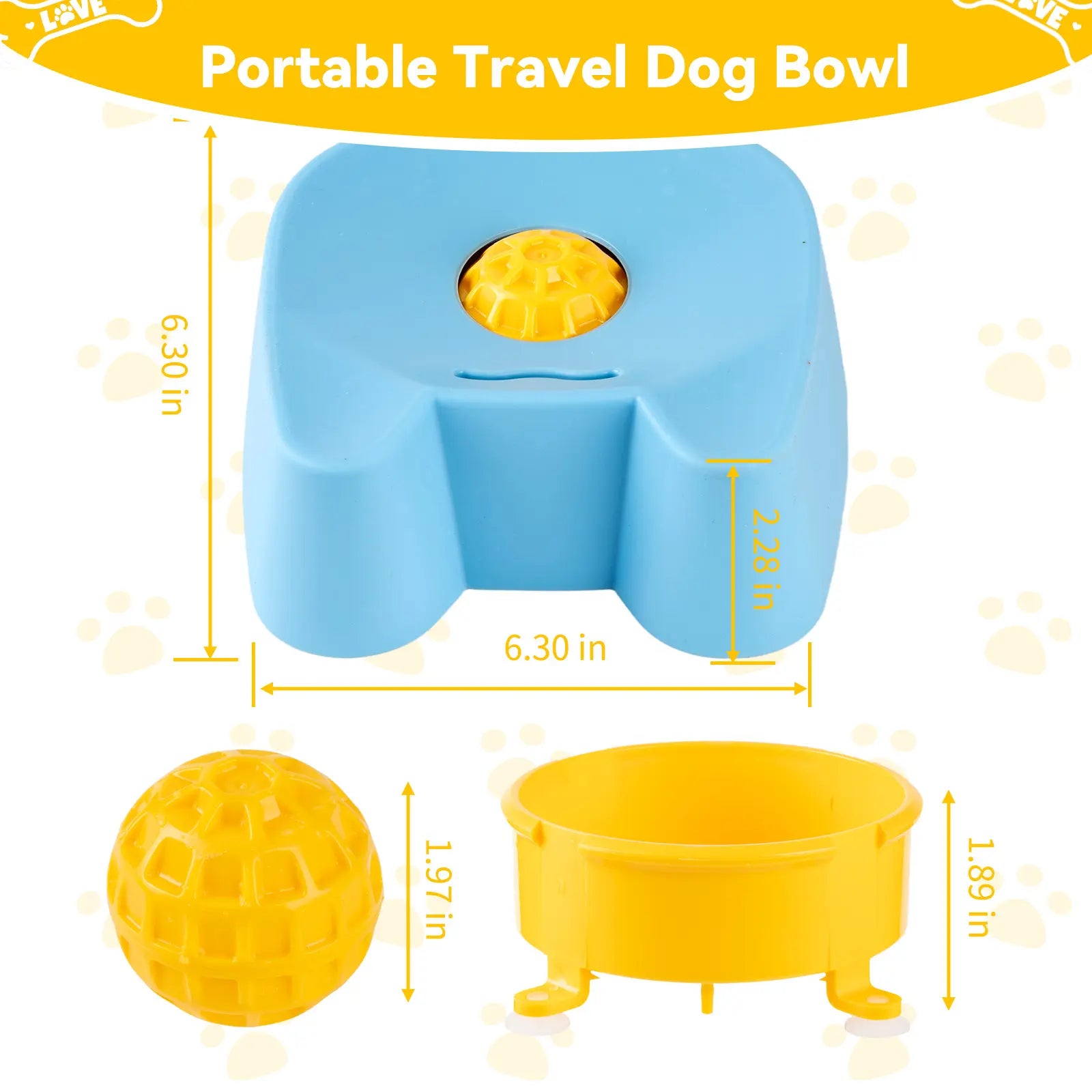 Silicone Slow Feeder Bowls for Dogs - Non-Skid Ball-In Lick Design, 3/4 Cup Capacity Wet Food Feeder, Anxiety Relief Bowl/Dish for Bone Broth & Yogurt, Interactive for Small-Large Dogs (Blue) - Mid Year Sale Tiktok Shop Midyeardeals