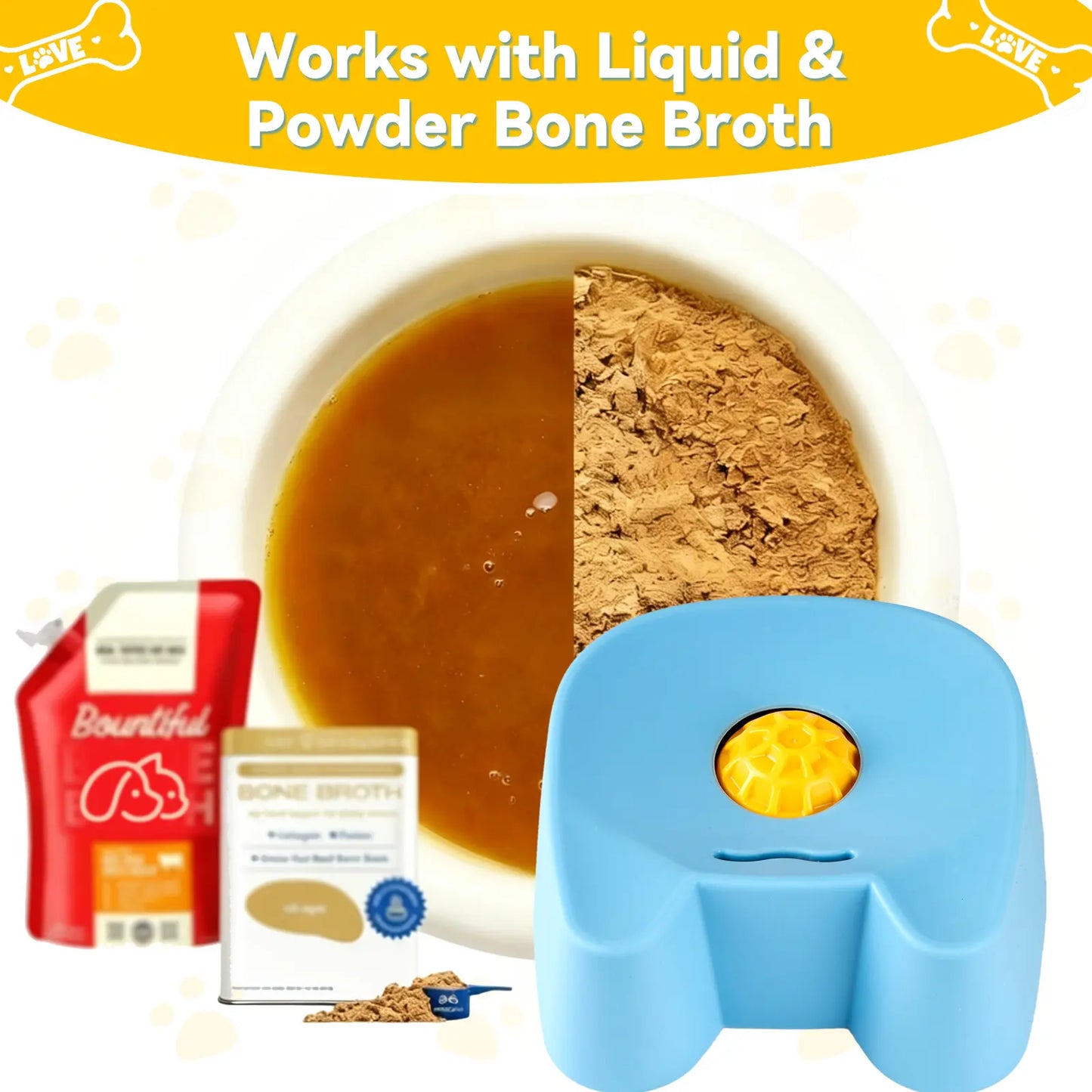 Silicone Slow Feeder Bowls for Dogs - Non-Skid Ball-In Lick Design, 3/4 Cup Capacity Wet Food Feeder, Anxiety Relief Bowl/Dish for Bone Broth & Yogurt, Interactive for Small-Large Dogs (Blue) - Mid Year Sale Tiktok Shop Midyeardeals