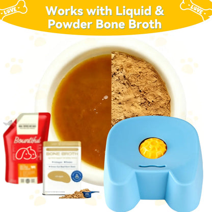 Silicone Slow Feeder Bowls for Dogs - Non-Skid Ball-In Lick Design, 3/4 Cup Capacity Wet Food Feeder, Anxiety Relief Bowl/Dish for Bone Broth & Yogurt, Interactive for Small-Large Dogs (Blue) - Mid Year Sale Tiktok Shop Midyeardeals